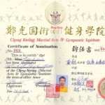 Received the Siu Lam Wing Tjun master certificate
