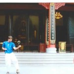 Getting corections in the Saam Pai Fat form from GM Cheng Kwong - 2006 Budhist temple in Fatshan (foshan) China