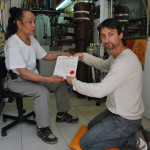 Receiving certificates from Sifu Cheng Kwong