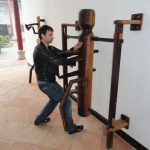 With Bruce Lee's original wooden dummy