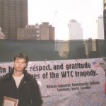 Paying respect to all the brave man who died during the rescue operations in New York (USA 2001)