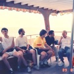 The Late GM Wai Yan and GM Cheng Kwong teaching their German students on a boat trip - 1989 Hong Kong