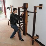 With Bruce Lee's original wooden dummy