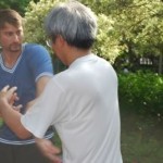 Sifu Sergio during Chi Sao training with Sifu Tang Chung Pak successor of the late Grandmaster Tang Yick